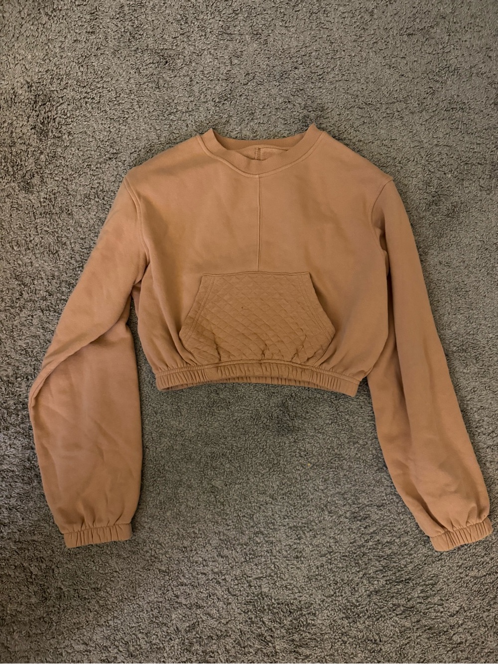 Cropped Sweatshirt in Camel